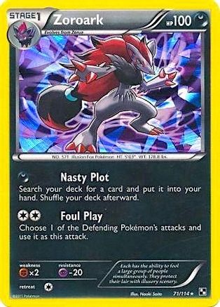 [PKM-R] Zoroark (71/114) (Cracked Ice Holo) (Blister Exclusive) [Black & White: Base Set]
