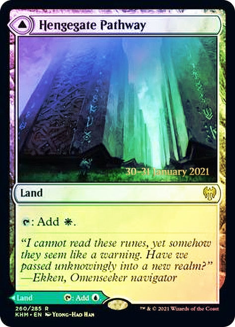 {R} Hengegate Pathway // Mistgate Pathway [Kaldheim Prerelease Promos][PR KHM 260]