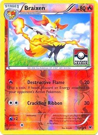 [PKM-R] Braixen (12/124) (League Promo) [XY: Fates Collide]