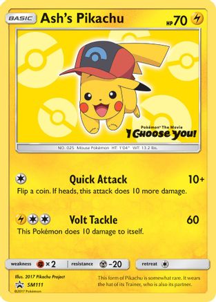 [PKM-R] Ash's Pikachu (SM111) [Sun & Moon: Black Star Promos]
