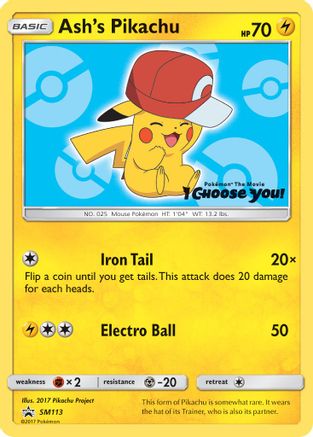 [PKM-R] Ash's Pikachu (SM113) [Sun & Moon: Black Star Promos]