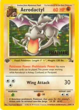 [PKM] Aerodactyl (1/62) (Prerelease Promo) [Fossil 1st Edition]