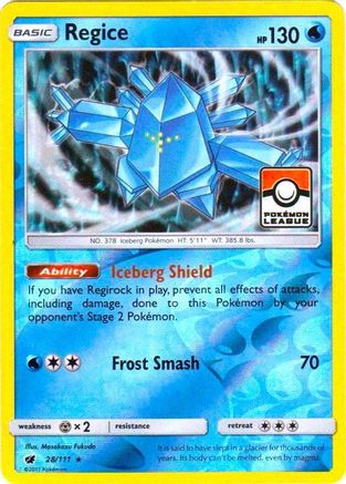 [PKM] Regice (28/111) (League Promo) [Sun & Moon: Crimson Invasion]