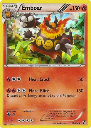 [PKM] Emboar (19/114) (Cracked Ice Holo) (Theme Deck Exclusive) [Black & White: Base Set]