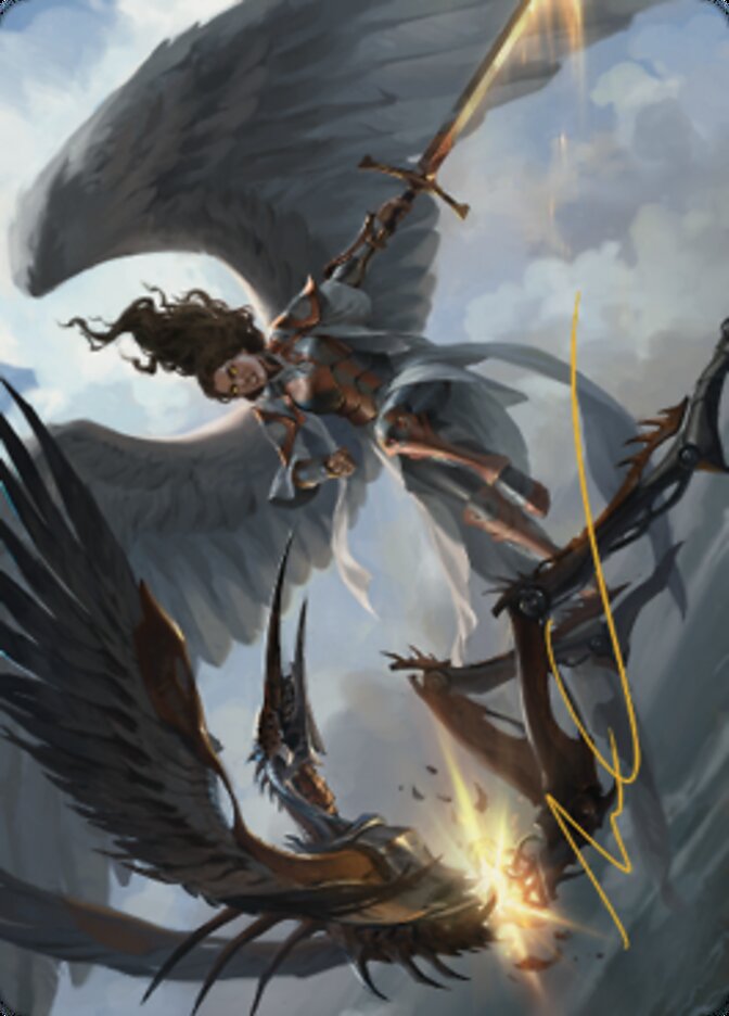 {A} Destroy Evil Art Card (Gold-Stamped Signature) [Dominaria United Art Series][GS ADMU 007]