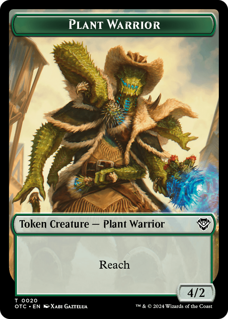 {T} Plant Warrior // Plant Double-Sided Token [Outlaws of Thunder Junction Commander Tokens][TOTC 20//19]