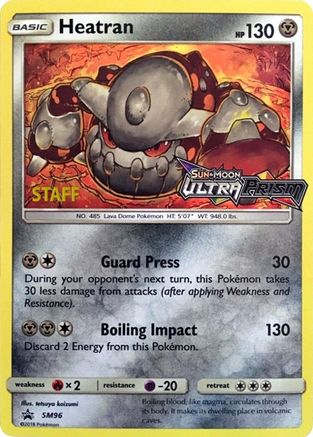 [PKM-R] Heatran (SM96) (Staff Prerelease Promo) [Sun & Moon: Black Star Promos]