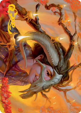 {A} Hedgewitch's Mask Art Card (Gold-Stamped Signature) [Innistrad: Midnight Hunt Art Series][GS AMID 017]
