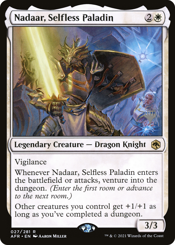 {R} Nadaar, Selfless Paladin (Promo Pack) [Dungeons & Dragons: Adventures in the Forgotten Realms Promos][PP AFR 027]