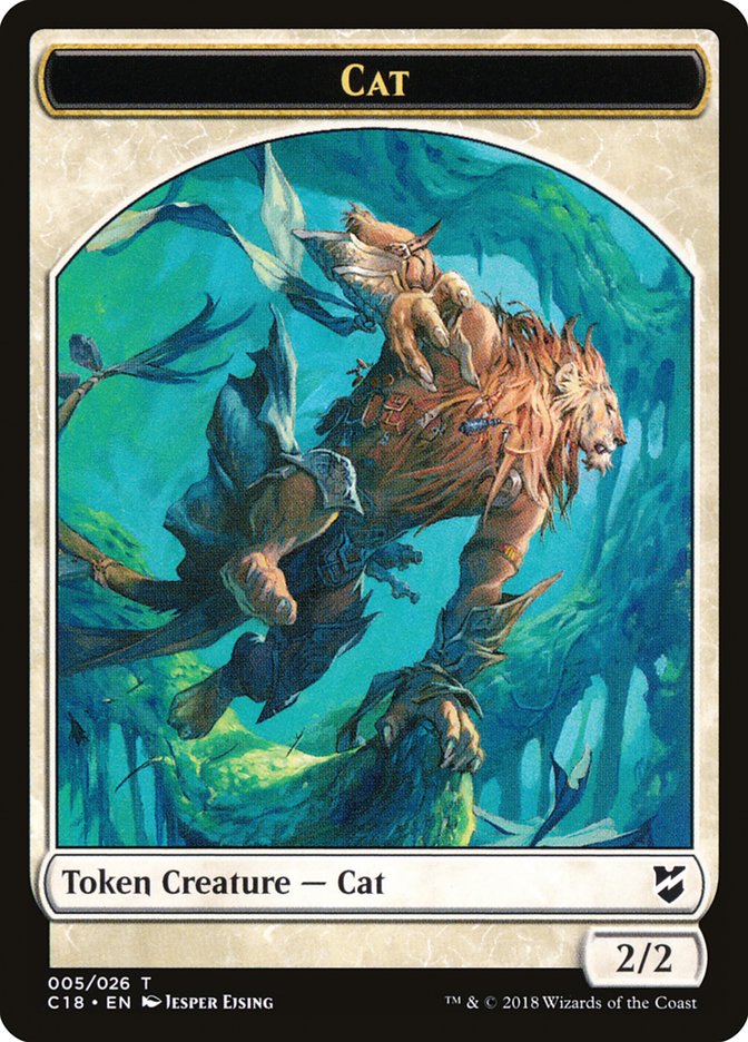 {T} Angel // Cat Double-sided Token [Commander 2018 Tokens][TC18 003]