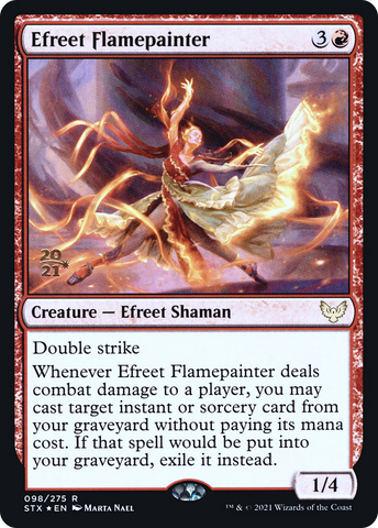 {R} Efreet Flamepainter [Strixhaven: School of Mages Prerelease Promos][PR STX 098]