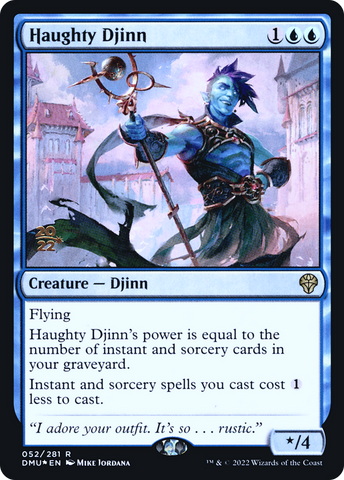 {R} Haughty Djinn [Dominaria United Prerelease Promos][PR DMU 052]
