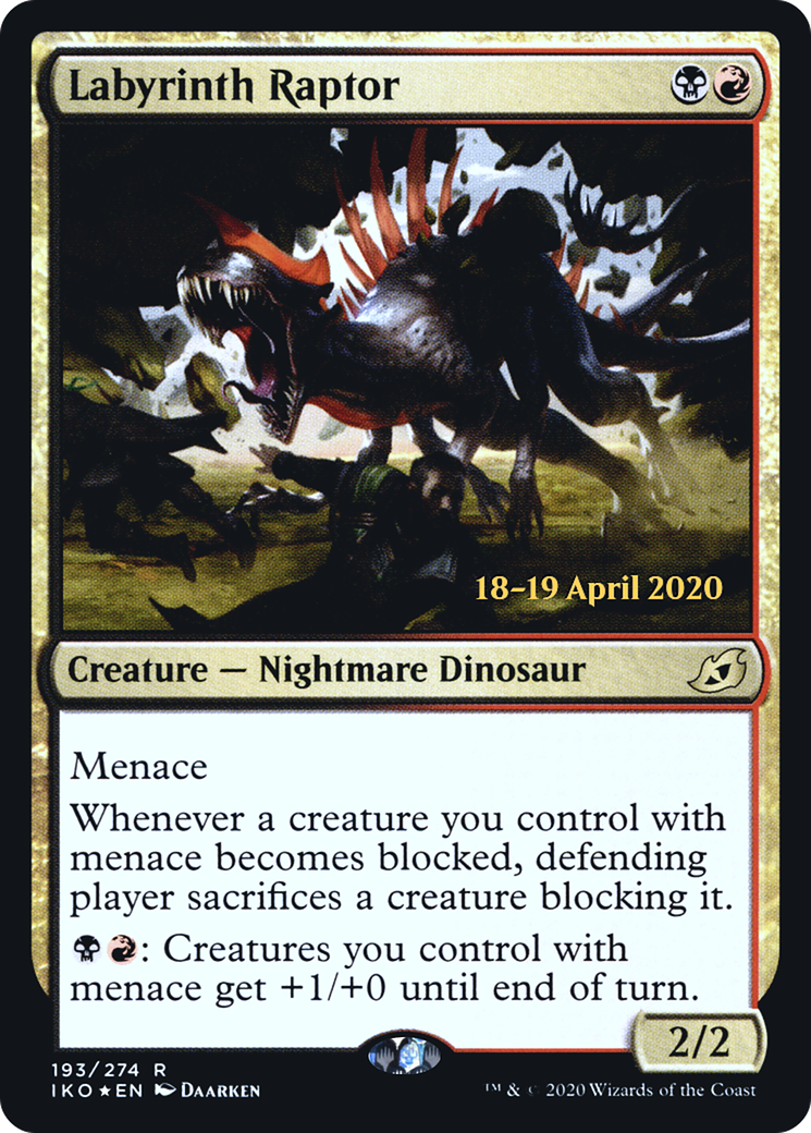 {R} Labyrinth Raptor [Ikoria: Lair of Behemoths Prerelease Promos][PR IKO 193]