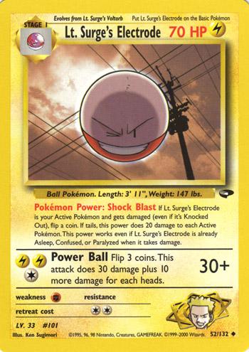 [PKM] Lt. Surge's Electrode (52/132) [Gym Challenge Unlimited]