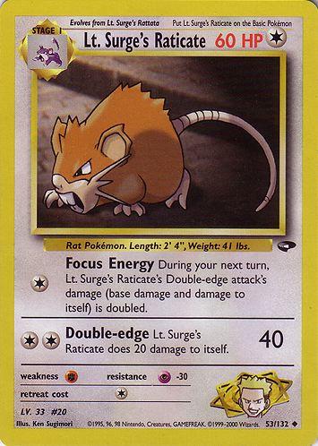 [PKM] Lt. Surge's Raticate (53/132) [Gym Challenge Unlimited]