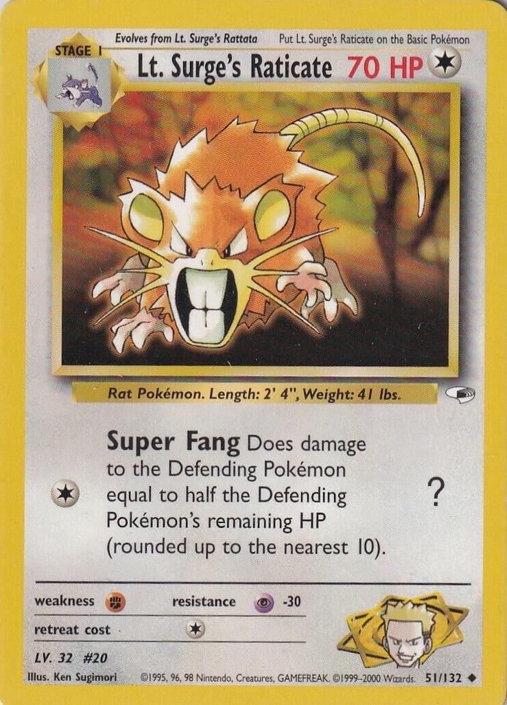 [PKM] Lt. Surge's Raticate (51/132) [Gym Heroes Unlimited]
