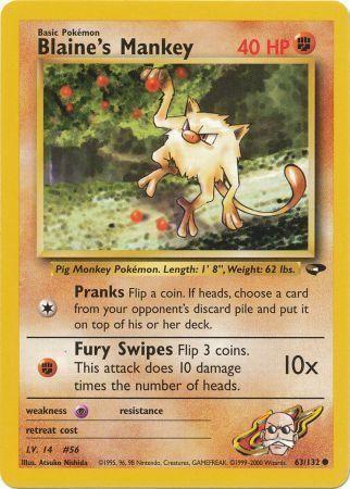 [PKM] Blaine's Mankey (63/132) [Gym Challenge Unlimited]