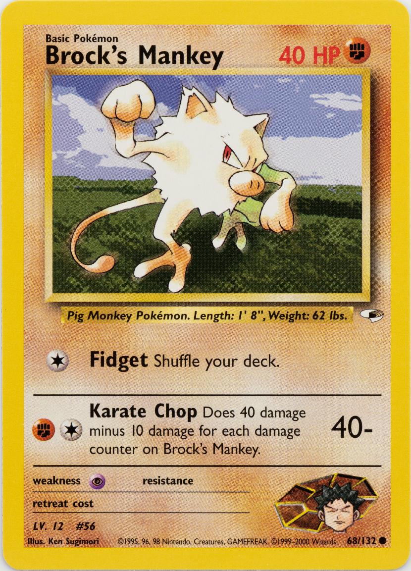 [PKM] Brock's Mankey (68/132) [Gym Heroes Unlimited]