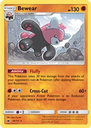 [PKM-R] Bewear (56/111) (Prerelease Kit Exclusive) (Theme Deck Exclusive) [Sun & Moon: Crimson Invasion]
