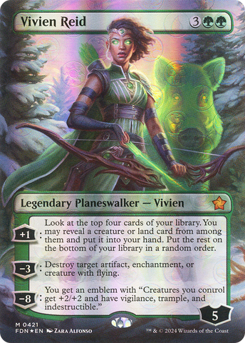 {@R} Vivien Reid (Borderless) (Mana Foil) [Foundations][FDN 421]