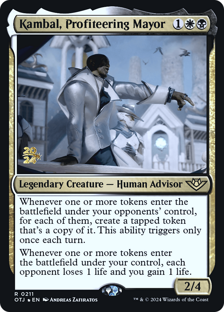 {@R} Kambal, Profiteering Mayor [Outlaws of Thunder Junction Prerelease Promos][PR OTJ 211]