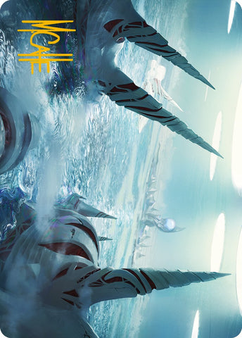 {A} Seachrome Coast Art Card (Gold-Stamped Signature) [Phyrexia: All Will Be One Art Series][GS AONE 061]