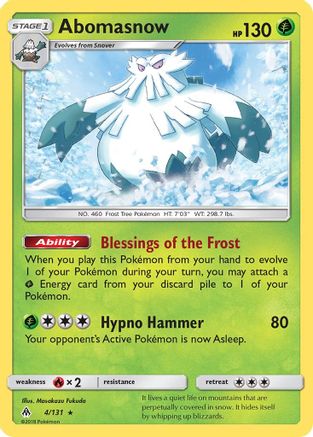 [PKM-R] Abomasnow (4/131) [Sun & Moon: Forbidden Light]
