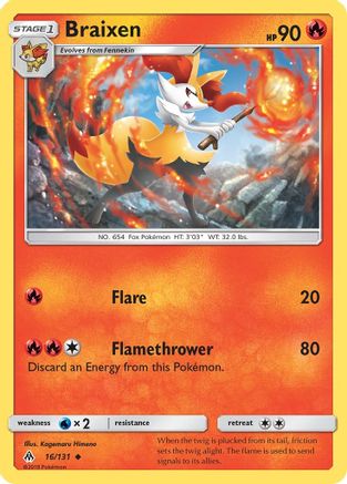 [PKM-C] Braixen (16/131) [Sun & Moon: Forbidden Light]