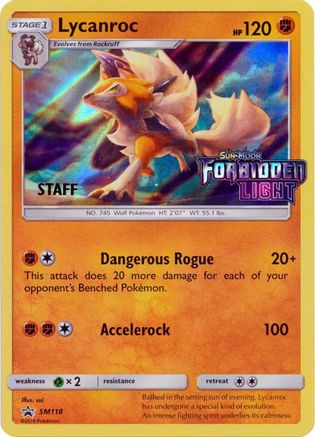 [PKM] Lycanroc (SM118) (Staff Prerelease Promo) [Sun & Moon: Black Star Promos]