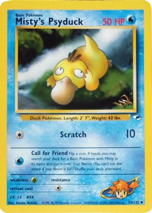 [PKM] Misty's Psyduck (54/132) (W Stamped Promo) [Gym Heroes Unlimited]