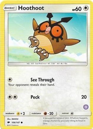[PKM-R] Hoothoot (106/147) (Deck Exclusive #1) [Sun & Moon: Trainer Kit - Alolan Sandslash]
