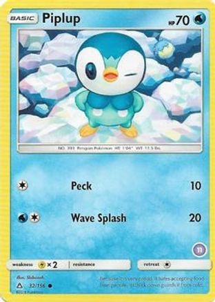 [PKM] Piplup (32/156) (Deck Exclusive #11) [Sun & Moon: Trainer Kit - Alolan Sandslash]