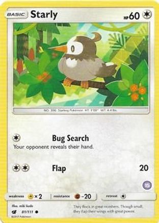 [PKM] Starly (81/111) (Deck Exclusive #15) [Sun & Moon: Trainer Kit - Alolan Sandslash]