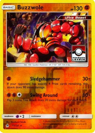 [PKM-R] Buzzwole (77/131) (League Promo) [Sun & Moon: Forbidden Light]