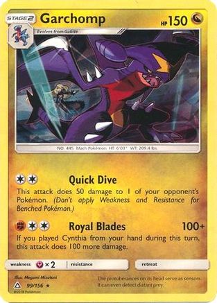 [PKM] Garchomp (99/156) (Cracked Ice Holo) (Theme Deck Exclusive) [Sun & Moon: Ultra Prism]