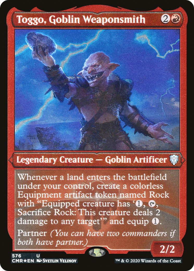 {C} Toggo, Goblin Weaponsmith (Etched) [Commander Legends][CMR 576]