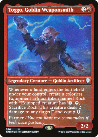 {C} Toggo, Goblin Weaponsmith (Etched) [Commander Legends][CMR 576]