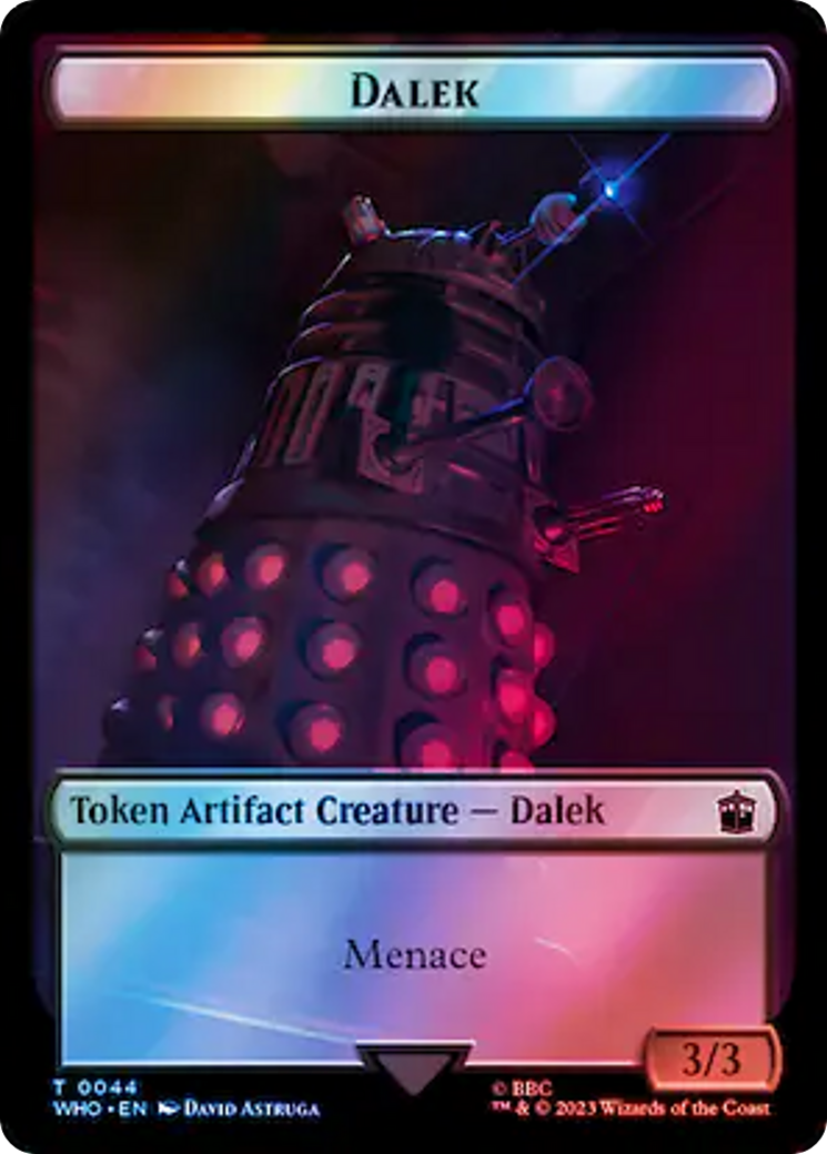 {T} Dalek // Dinosaur Double-Sided Token (Surge Foil) [Doctor Who Tokens][TWHO 44//52]