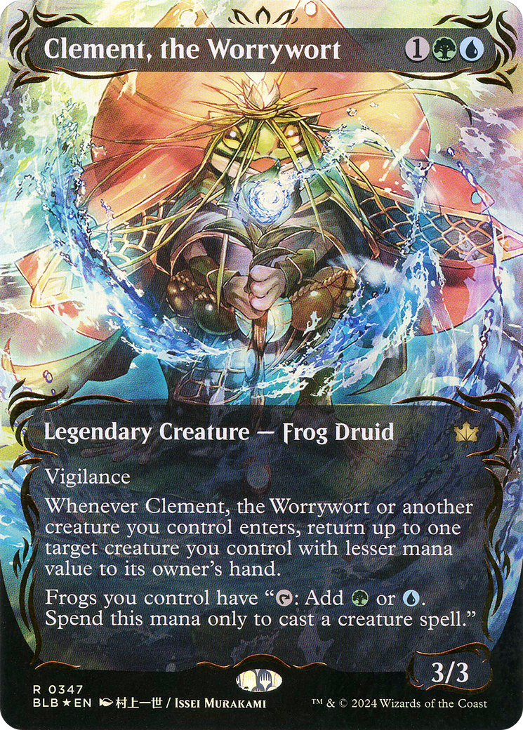 {@R} Clement, the Worrywort (Borderless) (Raised Foil) [Bloomburrow][BLB 347]