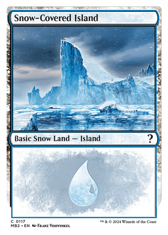 {C} Snow-Covered Island (White Border) [Mystery Booster 2][MB2 117]