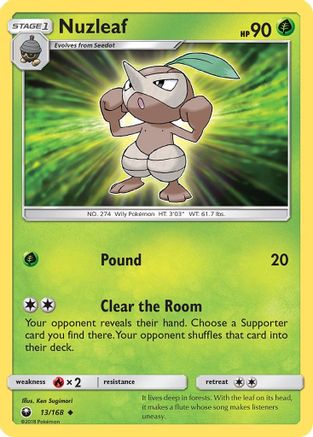 [PKM] Nuzleaf (13/168) [Sun & Moon: Celestial Storm]