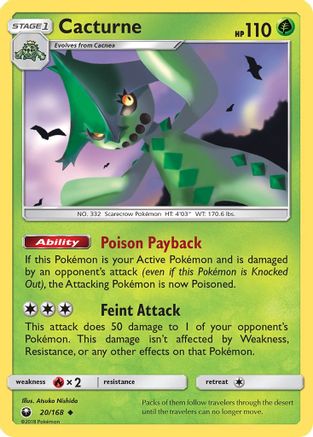 [PKM] Cacturne (20/168) [Sun & Moon: Celestial Storm]