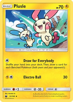 [PKM] Plusle (53/168) [Sun & Moon: Celestial Storm]