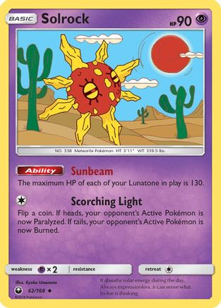 [PKM] Solrock (62/168) [Sun & Moon: Celestial Storm]