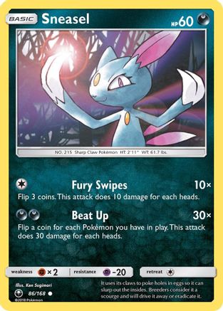 [PKM] Sneasel (86/168) [Sun & Moon: Celestial Storm]