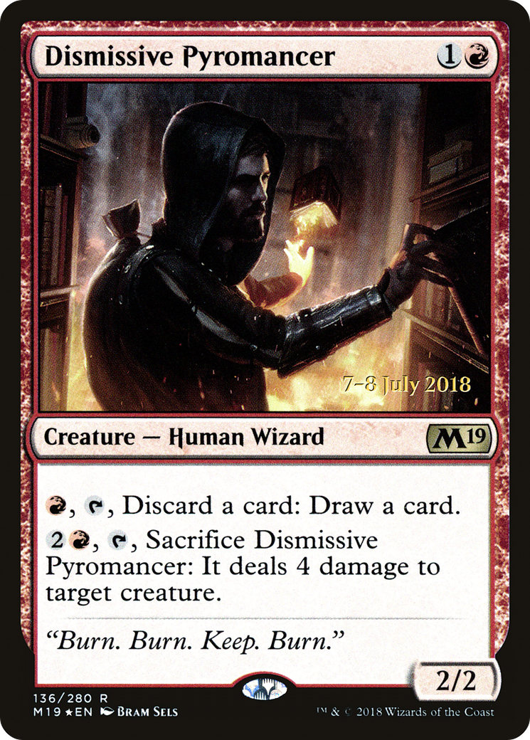 {R} Dismissive Pyromancer [Core Set 2019 Prerelease Promos][PR M19 136]