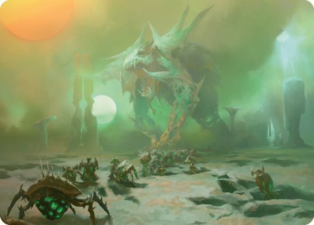 {A} Green Sun's Twilight Art Card [Phyrexia: All Will Be One Art Series][AONE 039]
