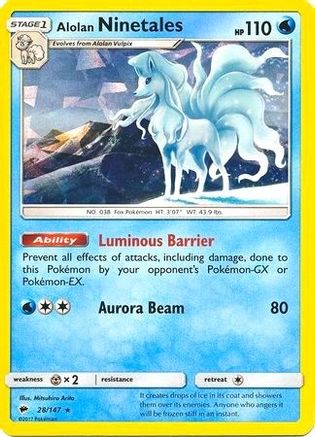 [PKM-R] Alolan Ninetales (28/147) (Cracked Ice Holo) (Theme Deck Exclusive) [Sun & Moon: Burning Shadows]