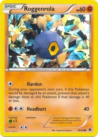 [PKM] Roggenrola (49/98) (Cracked Ice Holo) (Blister Exclusive) [Black & White: Emerging Powers]