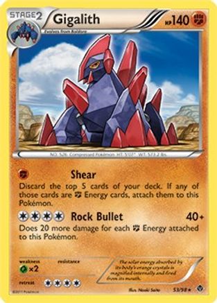[PKM] Gigalith (53/98) (Cracked Ice Holo) (Blister Exclusive) [Black & White: Emerging Powers]